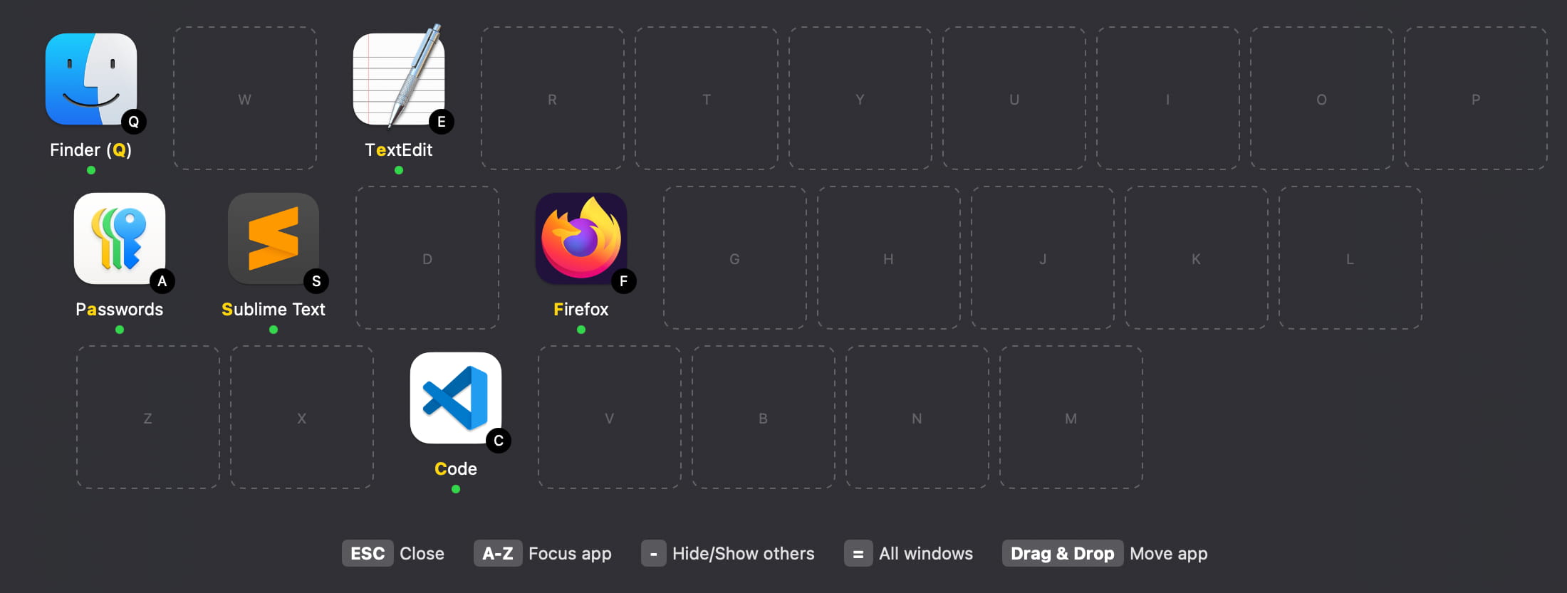 Fixed spatial positioning